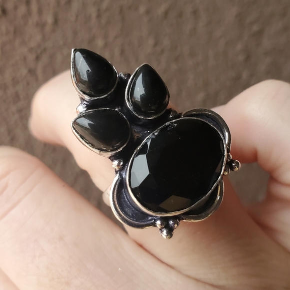 New Black Onyx 925 Silver Ring. - Picture 7 of 16